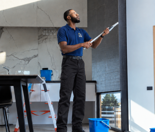 Professional Window Cleaning in Modern Interior