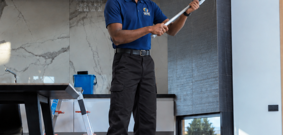 Professional Window Cleaning in Modern Interior